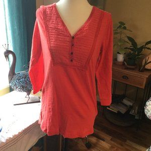 Eddie Bauer 3/4 sleeve , 1/4 button front t-shirt